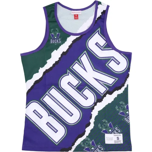 Sportswear, male, , Size: L Milwaukee Bucks Basketball Tank Top - Mitchell & Ness - Modalova