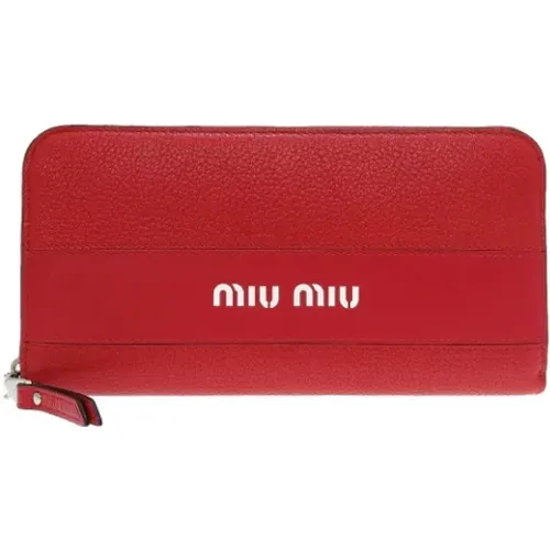 Pre-owned Wallets, female, , Size: ONE SIZE Pre-owned Leather wallets - Miu Miu Pre-owned - Modalova