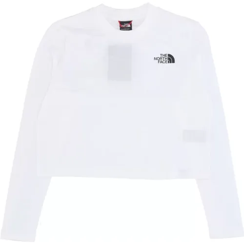 Kurzarm Crop Tee Gardenia Weiß , Damen, Größe: S - The North Face - Modalova