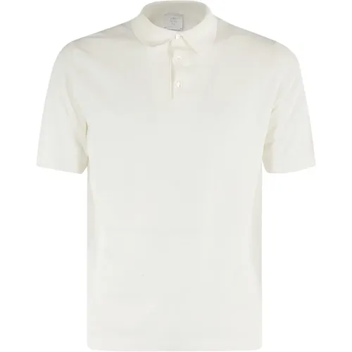 Baumwoll-Polo-Shirt Crepe Gefärbt , Herren, Größe: L - Eleventy - Modalova