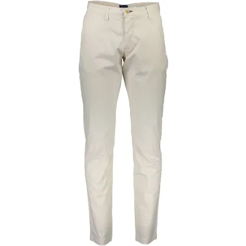 Chinos, male, , Size: W30 Men's Pants 4 Pockets Button Zip Logo - Gant - Modalova