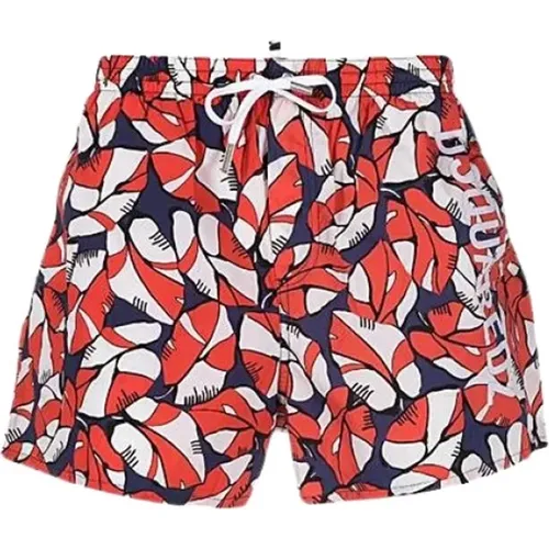 Floral Print Swim Shorts , male, Sizes: 2XS, XL, S, XS, L, M - Dsquared2 - Modalova