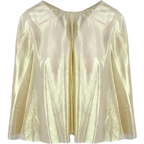 Metallized Silk Tulle Cape , female, Sizes: ONE SIZE - Maria Lucia Hohan - Modalova