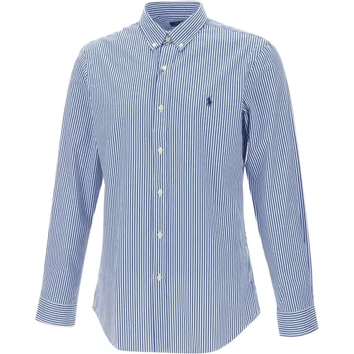 Shirts, male, , Size: 2XL Striped Stretch Cotton Shirt - Polo Ralph Lauren - Modalova