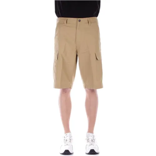 Dunkelgelbe Shorts Logo Seite Knopf Reißverschluss , Herren, Größe: W29 - Carhartt WIP - Modalova