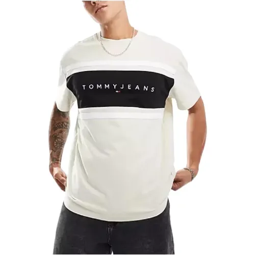 T-Shirts, male, , Size: L Colorblock T-shirt Urban Style - Tommy Hilfiger - Modalova