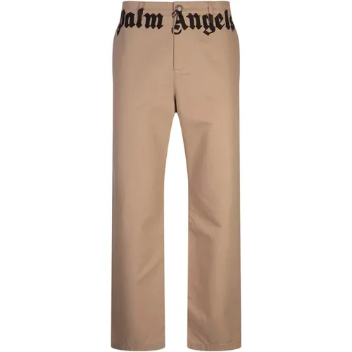 Straight Trousers, male, , Size: L Slim-fit chino trousers in - Palm Angels - Modalova