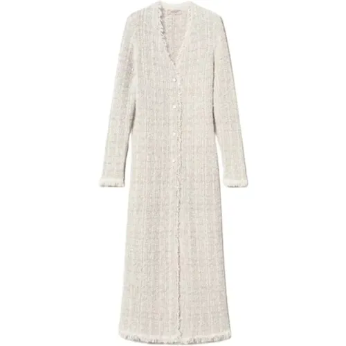 Long Knitwear, female, , Size: XS Long Knit Cardigan with Lurex® Jacquard - Twinset - Modalova