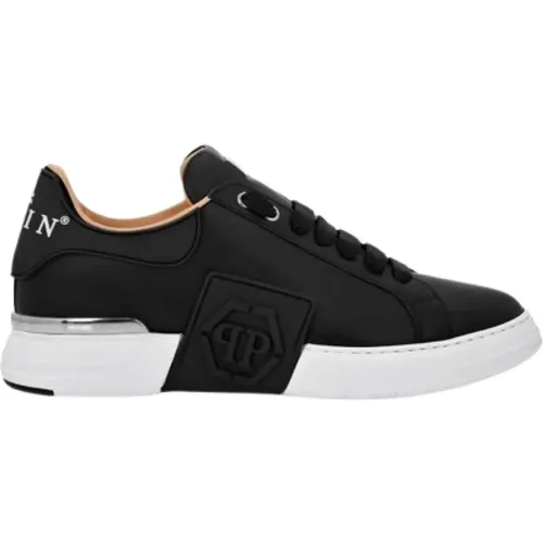 Sneakers, male, , Size: 9 US Nappa Sneakers with Hexagon Patch - Philipp Plein - Modalova