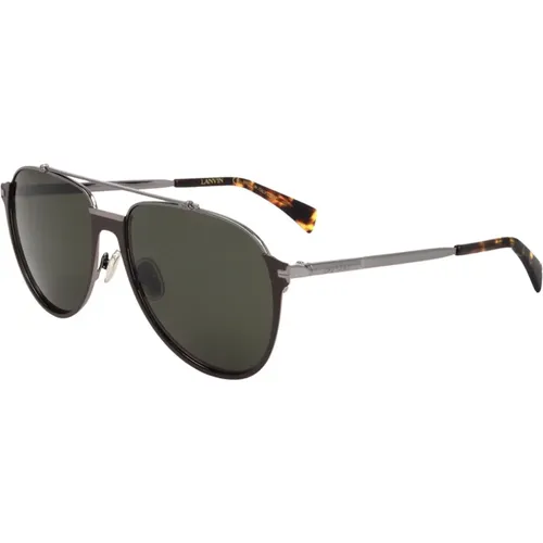 Sunglasses, male, , Size: 60 MM Metal Silver Sunglasses - Lanvin - Modalova