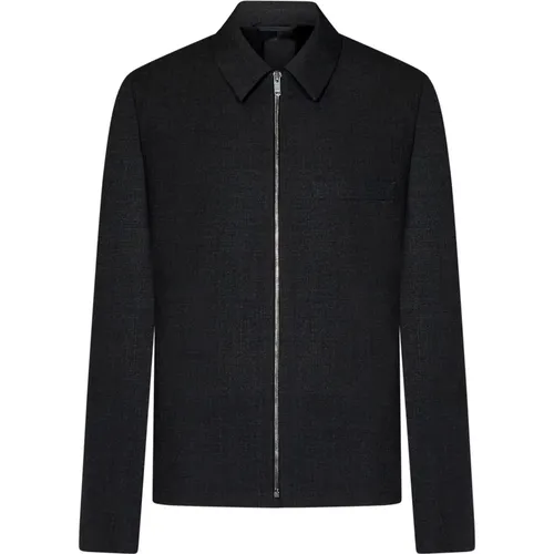 Grauer Wollmantel mit Silber Reißverschluss,Stylische Jacken für Männer und Frauen - Givenchy - Modalova