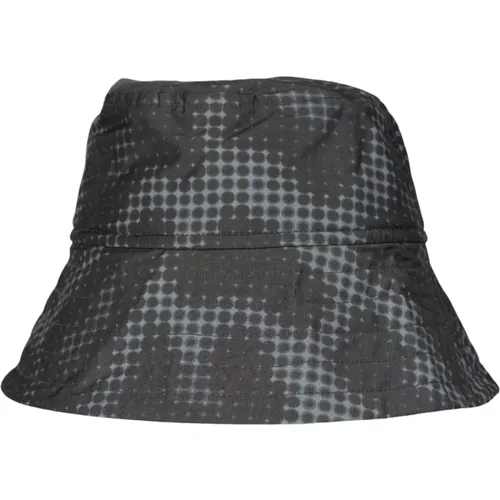 Hats, male, , Size: S Pixelated Leopard Bucket Hat in Grey/Black - Dries Van Noten - Modalova