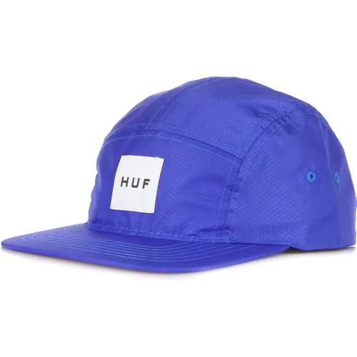 Caps, male, , Size: ONE SIZE Navy Hexagon Volley Flat Visor Cap - HUF - Modalova