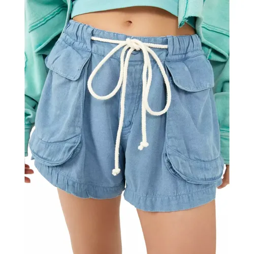 Blaue Baumwollmodische Shorts - Free People - Modalova