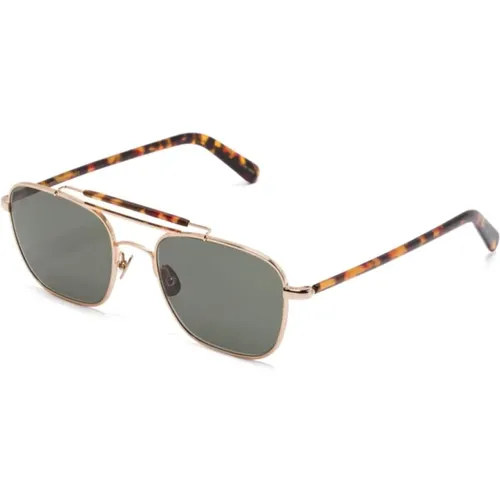 Sunglasses, unisex, , Size: 54 MM Gafilta SUN Gold Tortoise Sunglasses - Moscot - Modalova