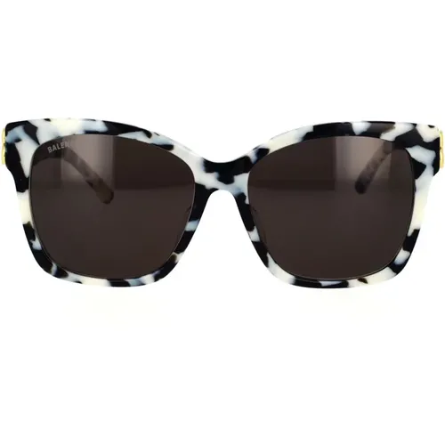 Vintage-inspired Square Sunglasses Bb0102Sa 007 , female, Sizes: 57 MM - Balenciaga - Modalova