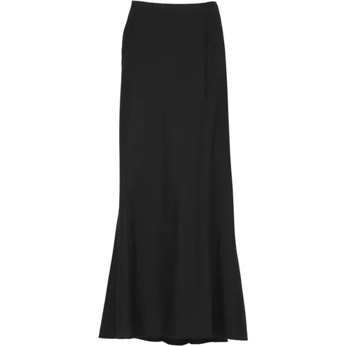 Wool Skirt with Flounce and Side Vent , female, Sizes: S, M, XS - alberta ferretti - Modalova
