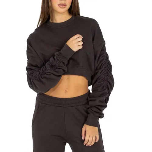 Trendy Casual Ruffled Sleeve Crop Sweatshirt , Damen, Größe: XS - HINNOMINATE - Modalova