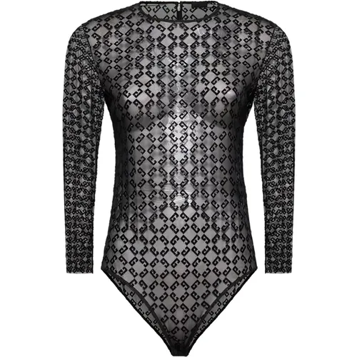 Body, female, , Size: S Velvet Monogram Bodysuit - Givenchy - Modalova