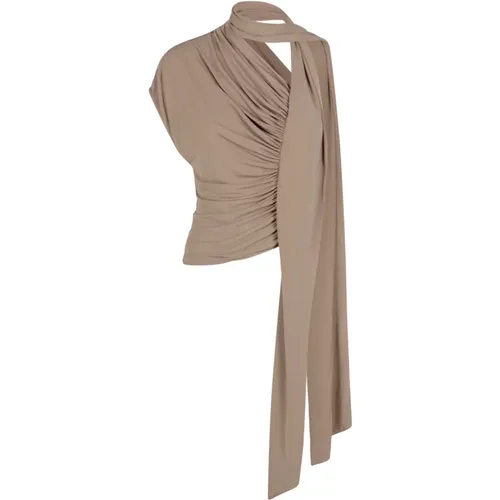 Blouses, female, , Size: 2XS Vienna Jersey Scarf Top - Christopher Esber - Modalova