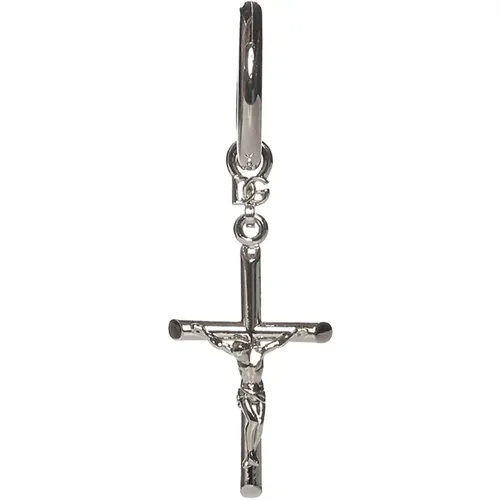Kreuzanhänger Ohrringe mit Logo-Plakette , Herren, Größe: ONE Size - Dolce & Gabbana - Modalova