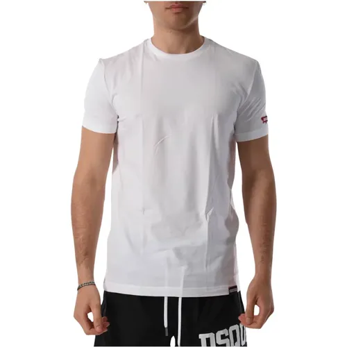 Baumwoll-T-Shirt mit Logo-Print , Herren, Größe: M - Dsquared2 - Modalova