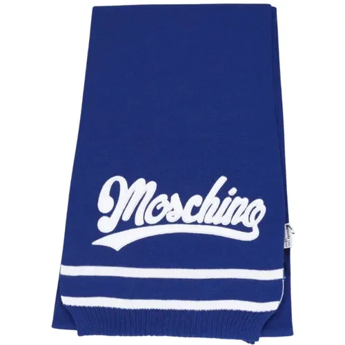 Winter Scarves, male, , Size: ONE SIZE Wool and Acrylic Scarf - Moschino - Modalova