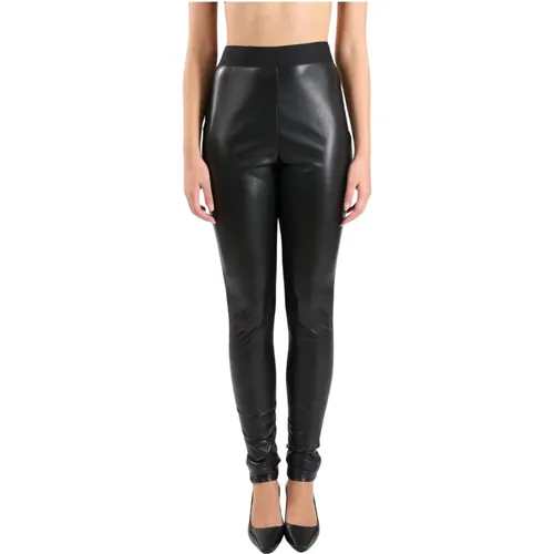 High-waisted faux leather leggings , female, Sizes: S, L, M, XS - Msgm - Modalova