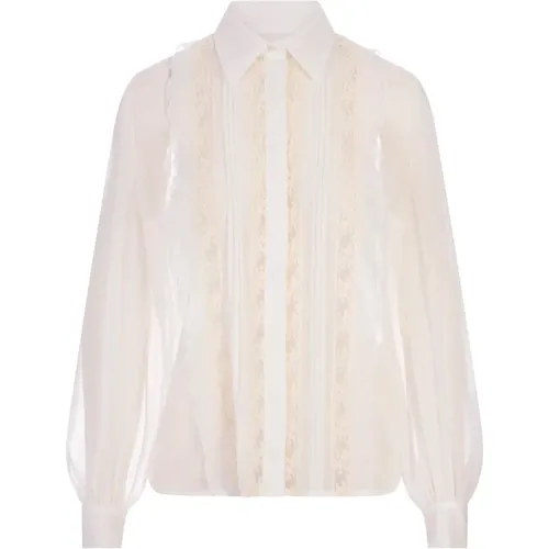 Chiffon Lace Shirt , female, Sizes: S, L, XS, M - P.a.r.o.s.h. - Modalova