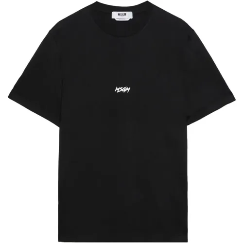 Logo Print Crew Neck T-shirt , Herren, Größe: XS - MSGM - Modalova