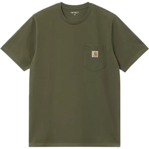 T-Shirts, male, , Size: M Short Sleeve T-shirt with Pocket - Carhartt WIP - Modalova