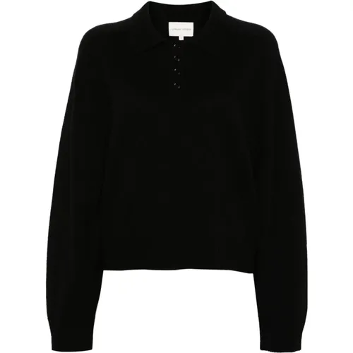 Schwarzes Cashmere Polo Shirt - Loulou Studio - Modalova