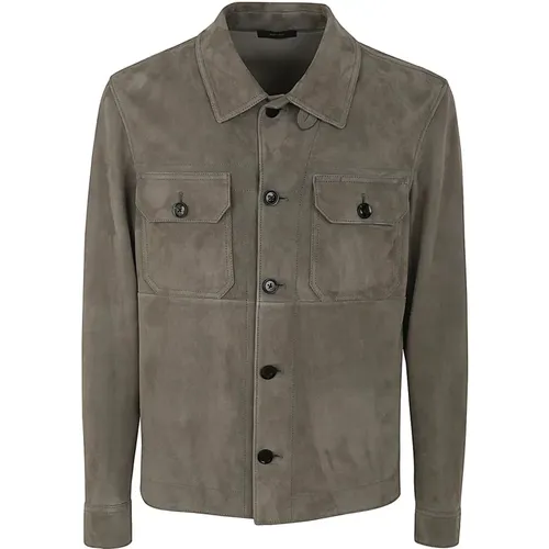 Pale Leather Outwear Shirt , male, Sizes: L - Tom Ford - Modalova