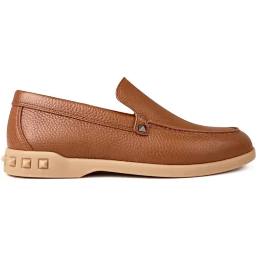 Slip On Loafers with Rockstud Detail , male, Sizes: 8 UK, 9 UK - Valentino - Modalova