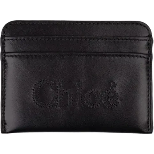 Embroidered Logo Card Case , female, Sizes: ONE SIZE - Chloé - Modalova