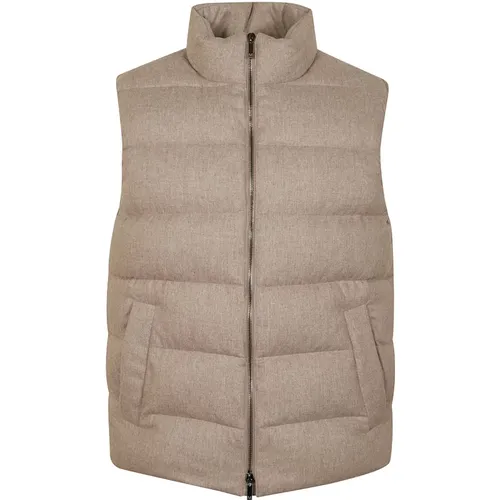 Vests, male, , Size: XL Puffer Vest with Cashmere Blend - Montedoro - Modalova