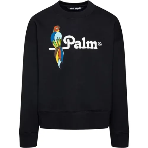 Baumwoll-Sweatshirt mit Logo-Detail - Palm Angels - Modalova