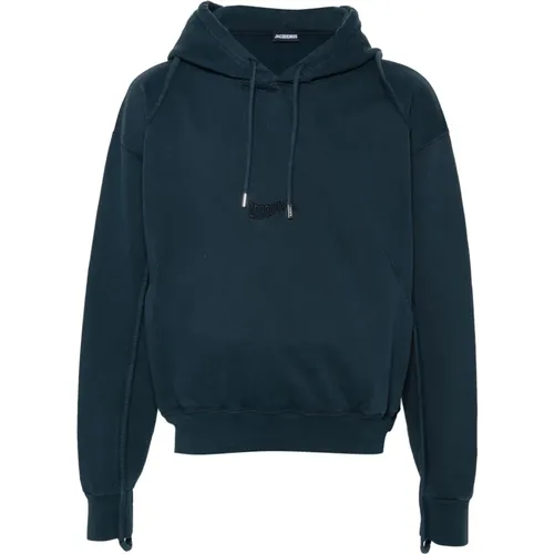 Camargue Hoodie Dark Navy Cotton Jersey , male, Sizes: M, L - Jacquemus - Modalova