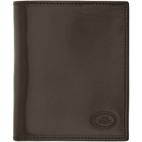 Wallets & Cardholders, male, , Size: ONE SIZE Black Leather Wallet Men's Accessories - The Bridge - Modalova