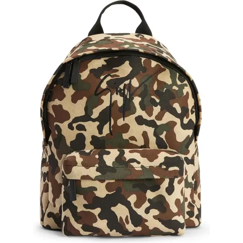 Backpacks, male, , Size: ONE SIZE Camouflage Logo Backpack - giuseppe zanotti - Modalova