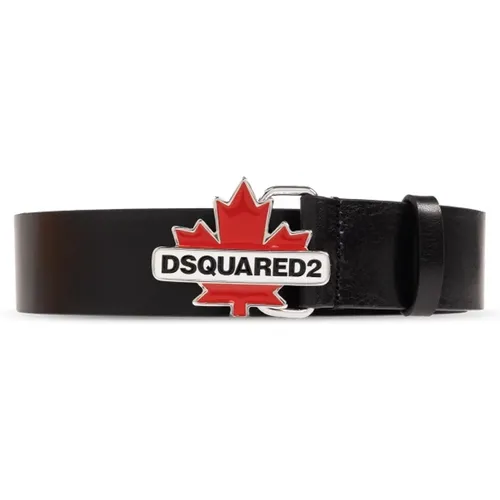 Belts, male, , Size: 85 CM Leather belt with logo buckle - Dsquared2 - Modalova