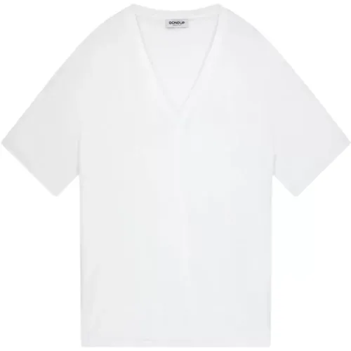 V-Ausschnitt Jersey T-shirt , Damen, Größe: XS - Dondup - Modalova