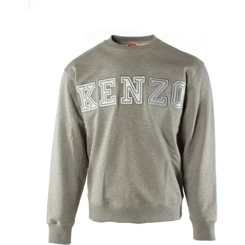 Sweatshirts, male, , Size: S Mens Grey Cotton Sweater - Kenzo - Modalova