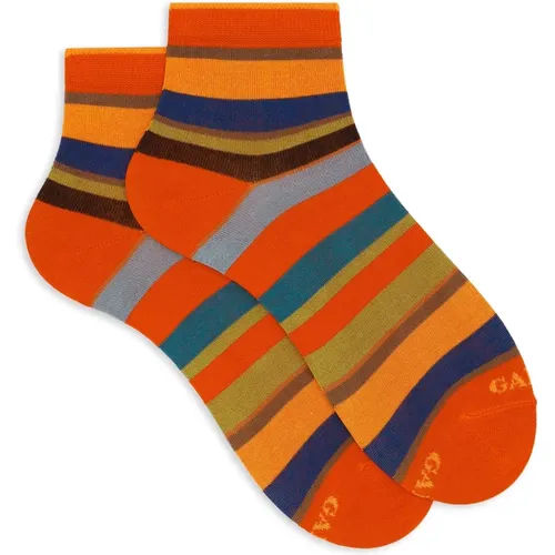 Italienische Superkurze Gestreifte Socken , Damen, Größe: S - Gallo - Modalova