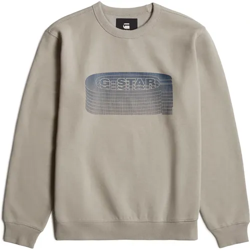 Sweatshirts, male, , Size: XS Stacked Old Skool Logo Sweater - G-Star - Modalova