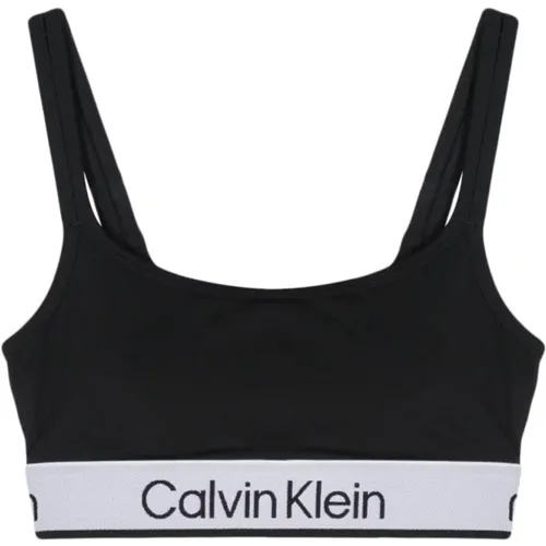 Sportliches Schwarzes Quadrat-Top , Damen, Größe: XS - Calvin Klein - Modalova