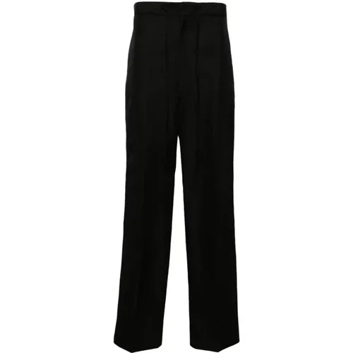 Schwarze Baumwollweite Hose , Damen, Größe: 3XS - Maison Margiela - Modalova