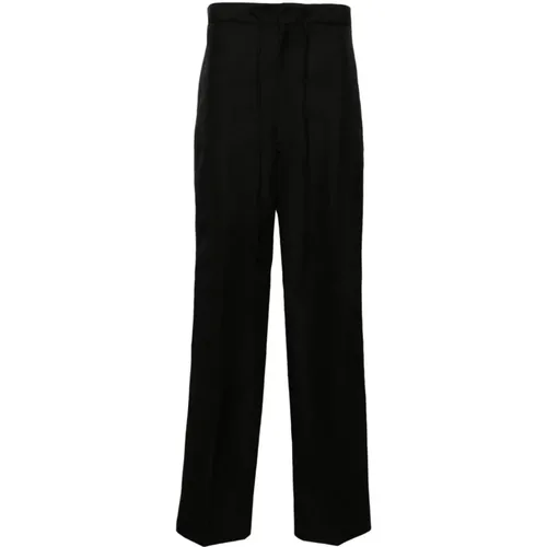 Schwarze Baumwollweite Hose , Damen, Größe: M - Maison Margiela - Modalova