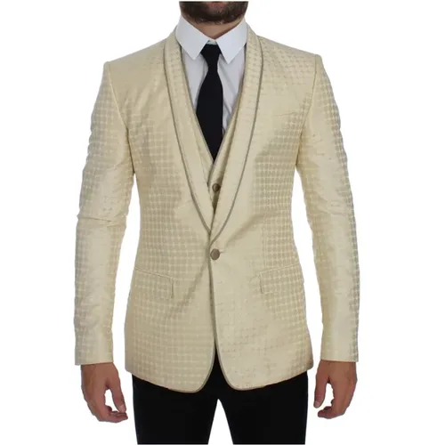 Formal Blazers, male, , Size: XS Polka Dot Blazer - Dolce & Gabbana - Modalova