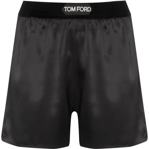 Bottoms, female, , Size: XS Silk Logo Waistband Shorts - Tom Ford - Modalova